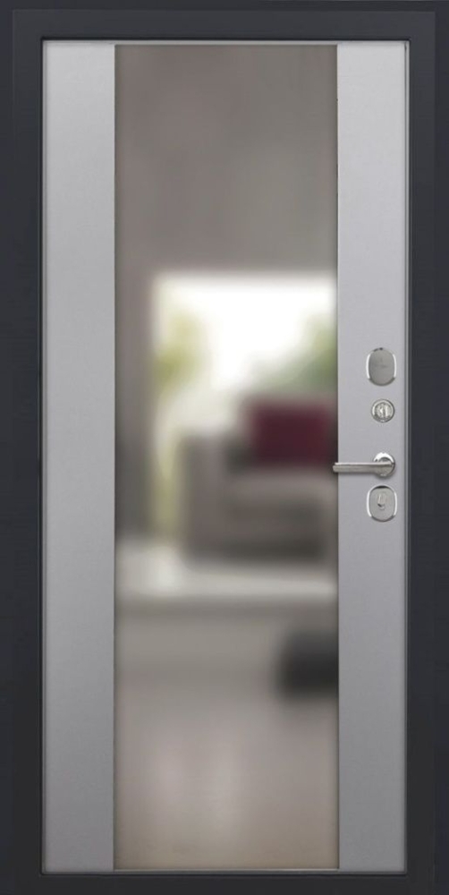 Товар Дверь ДвериПРО L-Термо серебро Алиса (16мм, ПВХ софт грей, зеркало) DPRO195340