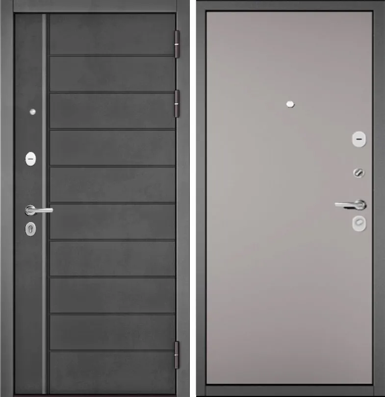 Дверь Бульдорс TRUST - MASS - Р/Р Букле графит/Бетон темный -136 Фурн - ЧЕРНАЯ DIS006941